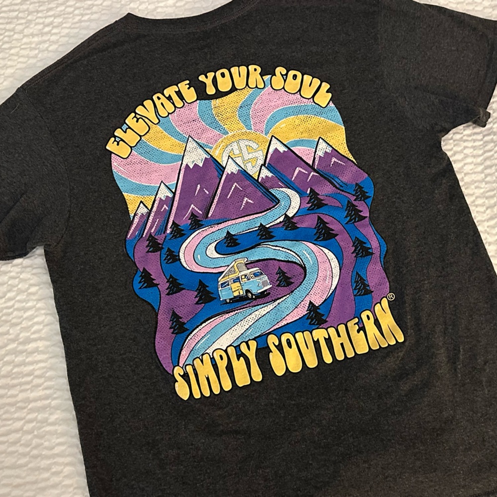Simply Southern Elevate Your‎ Soul Tee - Purple and Yellow